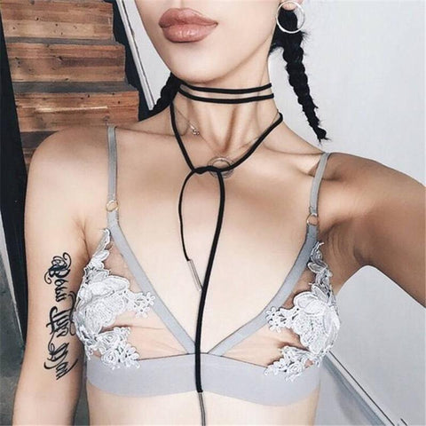 Boho Black Suede Lace-Up Choker