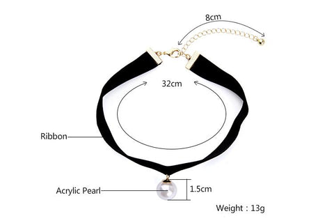 Black Pearl Choker Necklace