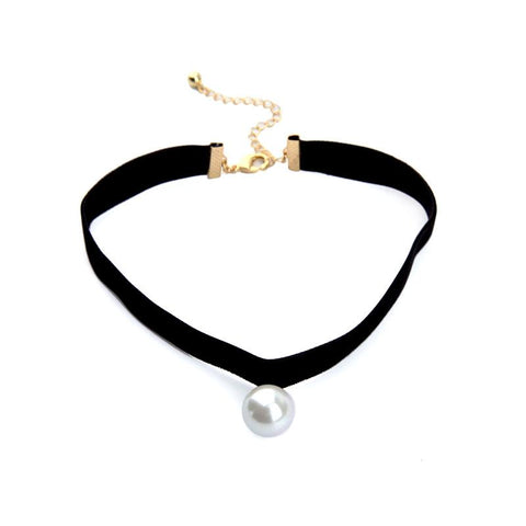 Black Pearl Choker Necklace