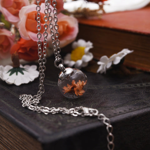 Real Dried Flower Necklace