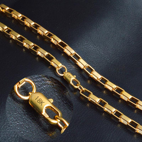 4-8mm Wide Gold-Color Long Chain Necklace For Men