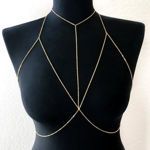 Gold/Silver Color Bra Body Necklace