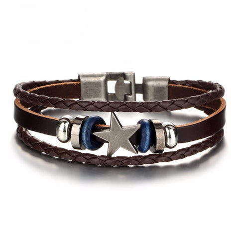 Geometrical Leather Wristband