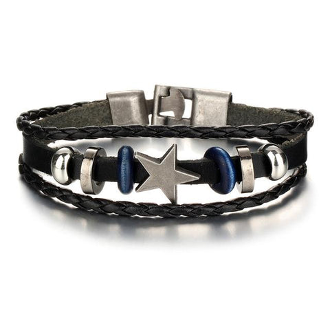Geometrical Leather Wristband