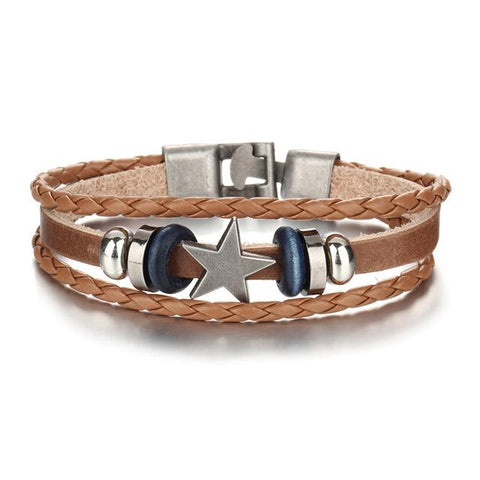 Geometrical Leather Wristband